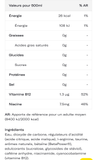 C4 Energy - Valeurs nutritionnelles